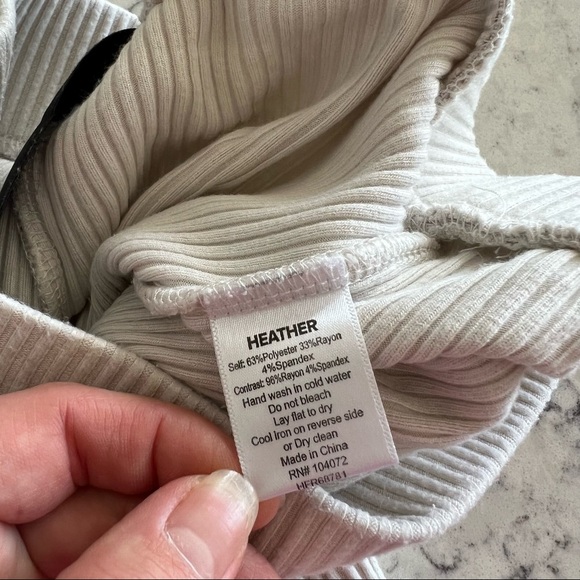 Heather Super High Rise Ribbed Leggings - Cream - Picture 6 of 7